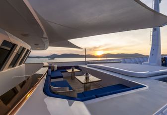 foredeck lounging area on board luxury yacht ‘Northern Sun’ 