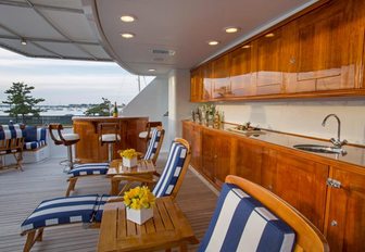 sundeck lounging space on charter yacht lady victoria