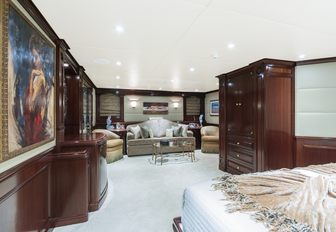 opulent master suite lounge area aboard superyacht STARSHIP 