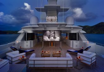 cinema set up on luxury superyacht