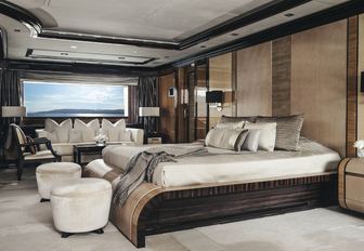 sophisticated master suite aboard luxury yacht MEAMINA 