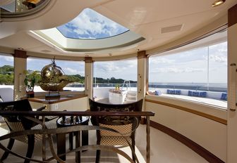 observation lounge on sundeck of motor yacht 'Blue Moon'