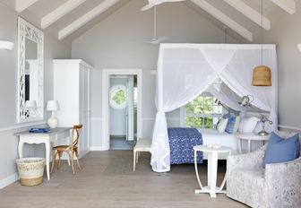 A bedroom suite at the Thanda Island Resort, Indian Ocean