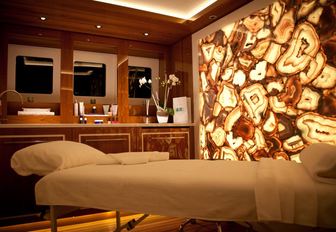 The dedicated massage table featured on board superyacht Odessa II