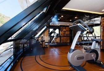 full-equipped gymnasium aboard motor yacht AXIOMA 