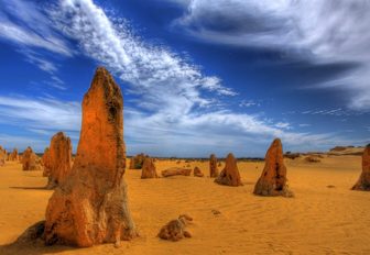 moon-like landscape of the Pinnacles in Western Australia