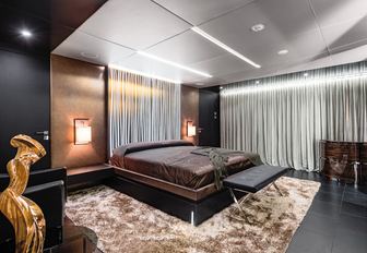 opulent master suite on board charter yacht GIRAUD