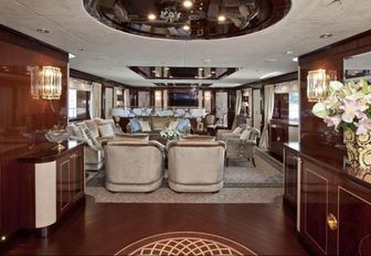 The main salon on board luxury yacht Reve d'Or
