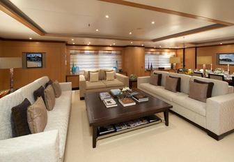 Main salon of luxury yacht Andreas L