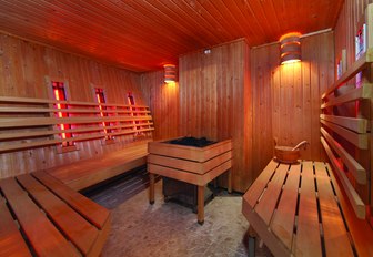The sauna on board motor yacht SHERAKHAN