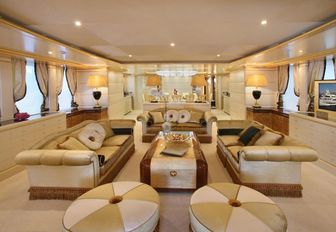 Main salon of luxury yacht PLATINUM
