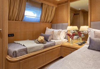 Twin room in luxury superyacht ANAMEL