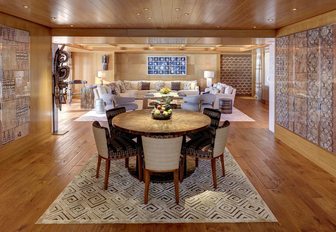 The formal dining area on board Feadship superyacht SYMPHONY
