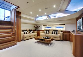 light-filled main salon with comfortable seating aboard luxury yacht DANNESKJOLD