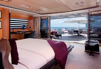 master suite with private deck aboard luxury yacht ‘Maltese Falcon’ 
