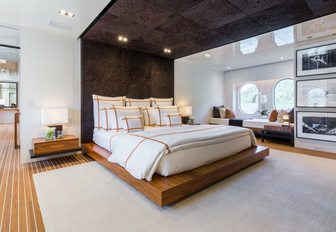 light and airy master suite aboard motor yacht CHASSEUR 