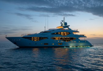 Luxury yacht Aqua Libra on the water