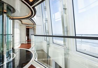 Glass atrium on superyacht EXCELLENCE