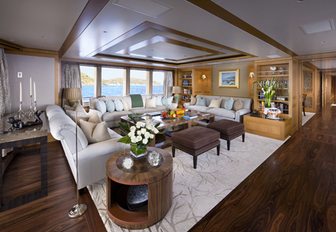 The main salon of luxury yacht 'Lady Britt'