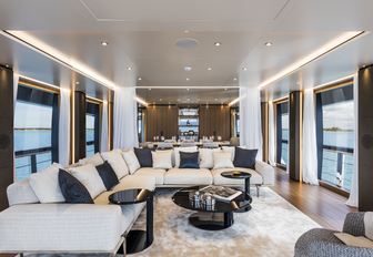 main salon on board charter yacht vista blue
