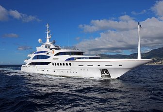 charter yacht 'Mine Games' attending the Palm Beach Boat Show 2018