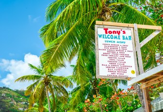 menu at Tony's restaurant on beautiful Cane Garden Bay in Tortola, British Virgin Islands