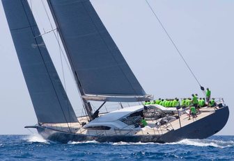 superyacht WinWin cuts through the water at Superyacht Cup Palma 2018 