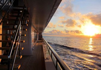 The side deck of superyacht AIR