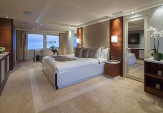 light and airy master suite on board charter yacht Big Sky 