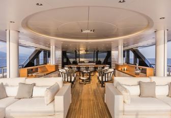 The sundeck of luxury yacht SUERTE