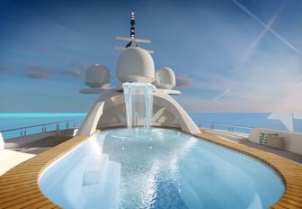 Superyacht GO spa pool with waterfall