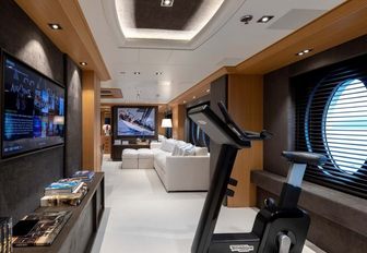 Luxury gym set-up on board superyacht deja too