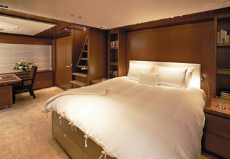 mahogany master suite on board superyacht ETHEREAL 