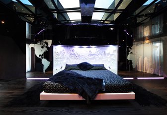 spectacularly styled master suite aboard superyacht Sea Force One
