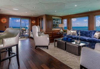 Skylounge of charter yacht M3 with bar area and seating area