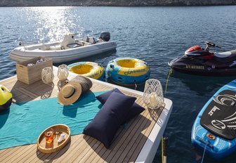 drop-down swim platform with water toys on board luxury yacht ASTARTE 