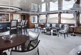 The skylounge of luxury yacht Lady Sara