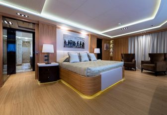 A guest cabin on board superyacht O'PARI 3