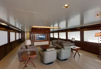 One of the social spaces on-board superyacht BEBE