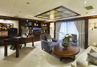 office with lounge area on board charter yacht Lauren L 