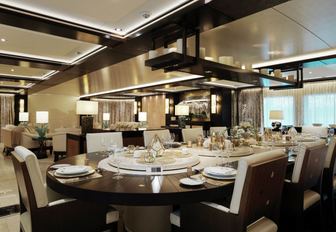 TRANQUILIT yacht formal dining area