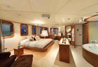 A guest cabin on board motor yacht SHERAKHAN