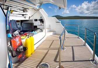 water toys and swim platform aboard luxury yacht ‘De Lisle III’ 