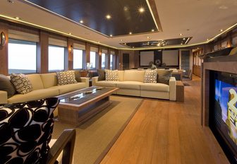 main salon on board charter yacht vantage
