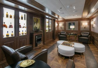 ventilated cigar and whisky room with club-like feel on board charter yacht KATINA
