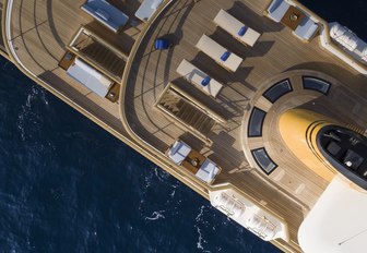 Top view of decks on explorer yacht 'Blue II'