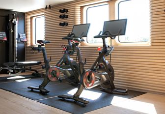 gym area in the skylounge aboard expedition yacht RH3 