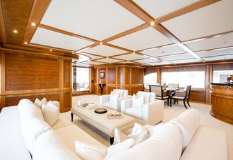sumptuous seating in the skylounge of charter yacht ELENI