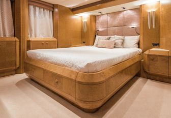 elegant master suite on board luxury yacht Benita Blue 