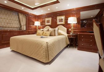The master suite on-board luxury yacht 'St David'